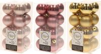Kaemingk B.V. 48x Boules de Noël en plastique Mélange Or/Rose clair/Rose poudré 4 cm