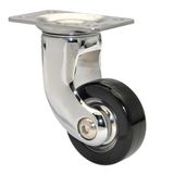 Wagner meubelrol/zwenkwiel - design - Ø 40 mm, 70 mm hoog, nikkel, zwart, schroefplaat 35 x 55 mm, 35 kg draagkracht - 01008401