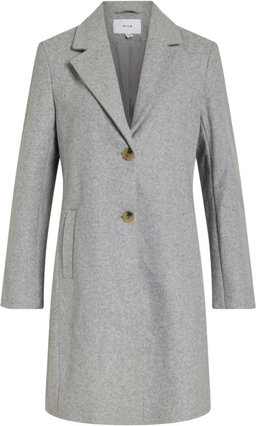 Vila Jas Viclaudia Button Coat - Noos 14094900 Light Grey Melange Dames Maat - 40
