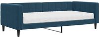 vidaXL Slaapbank met matras 90x200 cm fluweel blauw