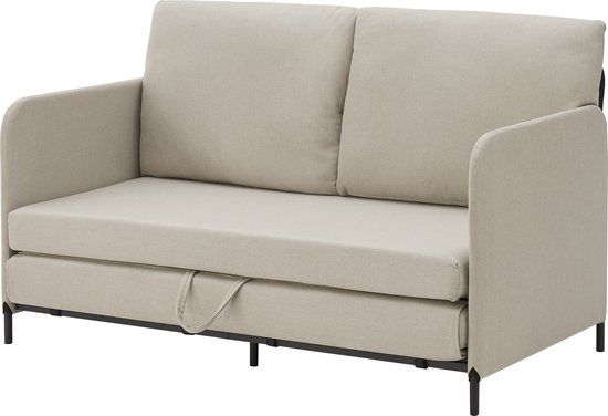 en.casa Slaapbank 2-zitsbank 78x125x67 cm beige