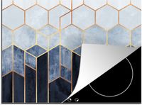 Merkloos KitchenYeah® Inductie beschermer 75x52 cm - Hexagon - Gold - Luxe - Inductiebeschermer