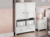 LUCIA Commode haute 2 portes 1 tiroir blanc/rose