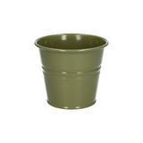 Cache-pot, zinc, vert olive, Ø11 cm