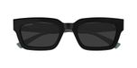 Gucci Lunettes de Soleil Homme Noir Carrées Gris 53mm