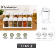 Ensemble de 12 pots à épices en plastique avec couvercles et 2 supports – Récipients de 250 ml pour épices, herbes, poivre et sel – Transparent/Blanc