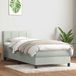 vidaXL Boxspring met matras fluweel lichtgrijs 80x220 cm