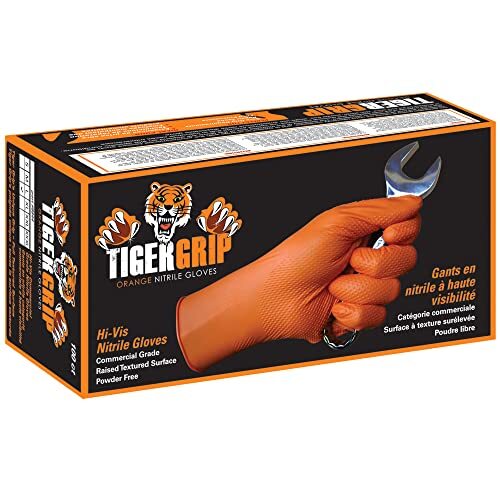 Kunzer Kunzer Nitril wegwerphandschoenen Orange Tiger Grip maat L (dispenser met 100 stuks)