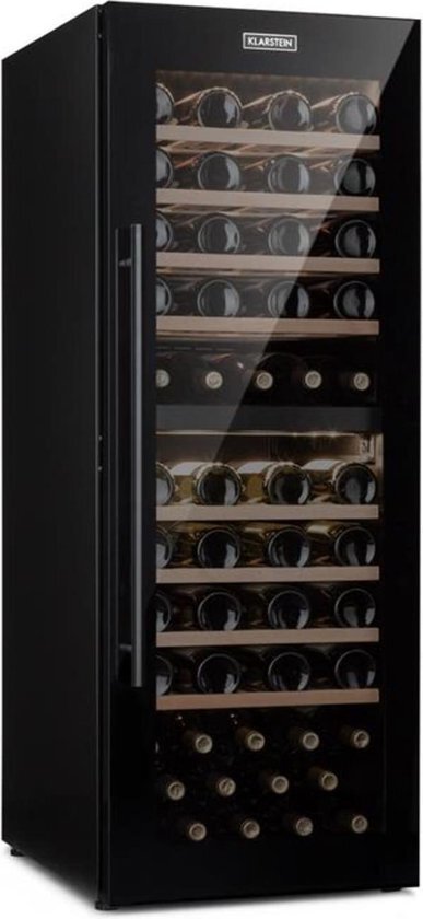 Klarstein Barossa 77 Duo wijnkoelkast 2 zones 191 liter 77 flessen touch led zwart zwart