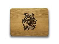 Engraved House "Positive" Eiken Hout Snijplank