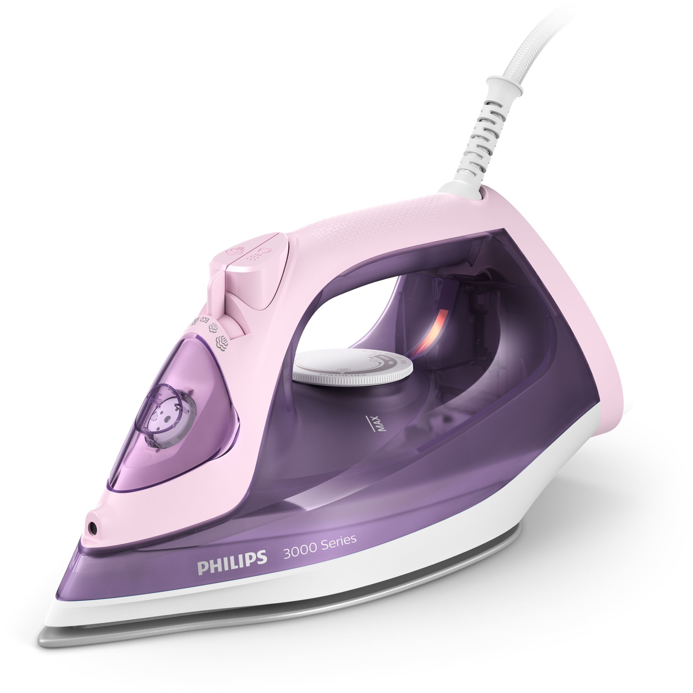 Philips 3000 Series DST3020/30 Steam Iron - Ceramic Soleplate - 2200W - Pink/Purple