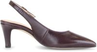 Gabor - Dames - Hoge hakken - Bruin - Textiel - Kitten heel - Puntige neus - Nette schoenen - 5-7 cm hakhoogte
