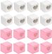 Bol 40-Pack Mini Cupcake Boîtes Cadeaux - Set de 5 cm Boîtes en Carton Rose/Blanc