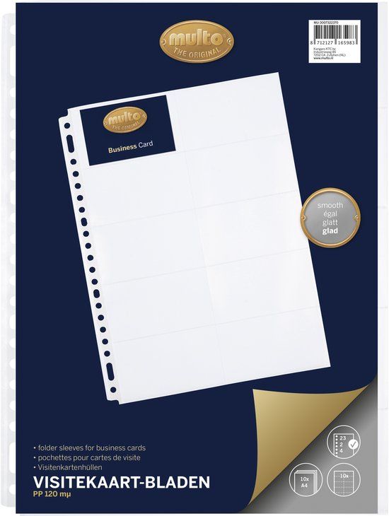 Multo showtassen voor visitekaarten - A4 - 23-rings - 10 stuks