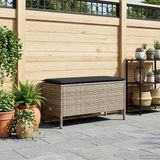 vidaXL - Tuinvoetenbank - Grijs en Donkergrijs - 80 x 38 x 45 cm - PE Rattan