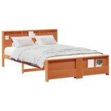 vidaXL Bedframe, wasbruin, 140 x 200 cm, massief grenenhout