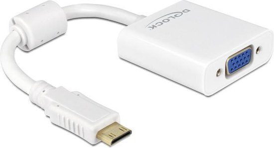 Delock Premium Mini HDMI naar VGA adapter / wit - 0,15 meter