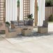 Maison Exclusive - Ensemble de meubles de jardin 6 pièces avec canapé et coussins, beige, en polyrotin