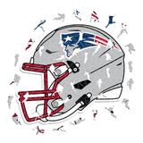 Iconic Puzzles - 100% duurzaam hout met officiële licentie, kleur New England Patriots, L, 500 stuks