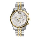 Michael Kors Lexington Herenhorloge, chronograafuurwerk, met bandje van roestvrij staal of leer, Armband