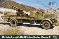 IBG Models Modelbouwpakket Auto - 72099 Lancia 3RO - Italiaanse 3Ro-vrachtwagen met 100 mm houwitser 100/17 (Cassone 2) Plastic - 1:72 - Modelbouw