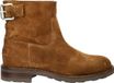 Shabbies Amsterdam Alyd Suede dames enkellaarzen - Cognac - Maat 38