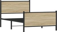 vidaXL Bedframe metaal sonoma eiken 100x190 cm
