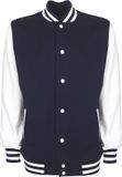 FDM Varsity Jacket unisex L Donkerblauw/Wit