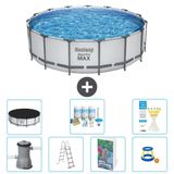 Bestway Rond Steel Pro MAX Zwembad - 457 x 122 cm - Grijs