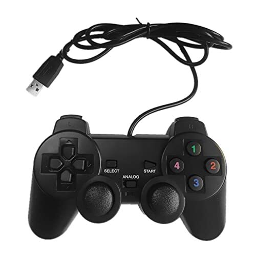 SeYoPoll USB Wired Gamepad Joystick Single/Double Vibration Joypad Game Controller Handvat voor PC Laptop Computer Win7/8/10/XP/Vista USB Wired Gamepad Joystick Single/Dubbele Vibratie (Kleur: Grijs)