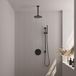 Brauer Black Edition Thermostatische Regendoucheset Inbouw - Hoofddouche 20 cm - 3 Weg - Handdouche Rond - Doucheslang - Geintegreerde Glijstang - Mat Zwart