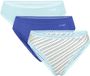 Sloggi Women GO Crush High leg (3-pack) - dames slip - lichtblauw - kobaltblauw en blauw - wit en geel gestreept