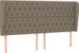 vidaXL Hoofdbord met randen 183x23x118/128 cm stof taupe