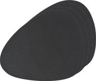 Zeller placemats lederlook - 10x - 34 x 42 cm - zwart