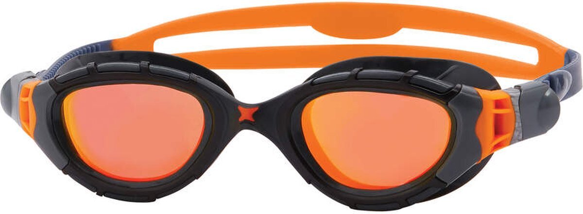 Zoggs Predator Flex Titanium Zwembril Grey Black Mirrored Orange Regular Fit