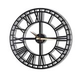 Decoratieve metalen wandklok met Romeinse cijfers, 50 x 50 cm