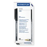 Pennen STAEDTLER Stick 430 Ballpoint Pens - Zwart, 10 stuks, Medium