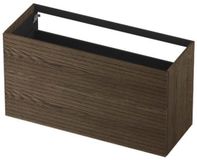 INK - Onderkast 2 Laden Push To Open Horizontaal Gefreesd - 1200x450x650 Mm - Massief Eiken Charcoal