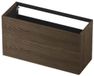 INK - Onderkast 2 Laden Push To Open Horizontaal Gefreesd - 1200x450x650 Mm - Massief Eiken Charcoal