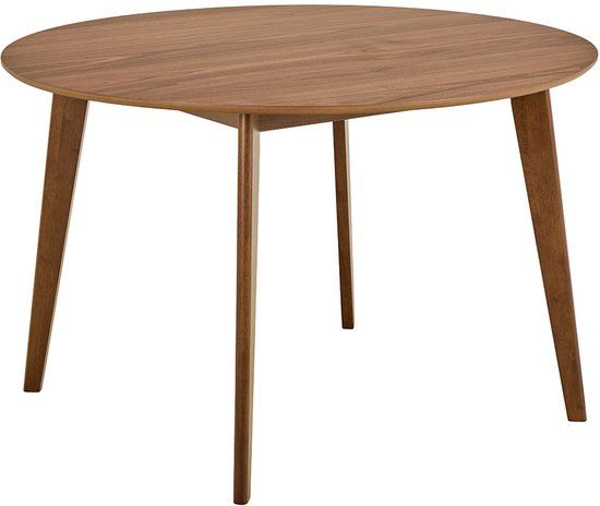 Giga Living Ronde Eettafel Levi - Ø120x76cm - Walnoot Fineer - Rechte Poot