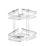 Wenko 20412100 hoekrek 2 etages Premium, roestvrij staal, 26,5 x 27,5 x 19 cm, glanzend