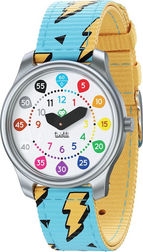 Twistiti - Horloge voor kinderen, vanaf 3 jaar, wijzerplaat met educatieve cijfers - waterdicht 50M - verwisselbare bandje (verschillende kleuren beschikbaar)