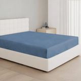 Dreamzie Hoeslaken 80x190/200 Katoen, Stretch Jersey, 15 cm Pocket, Geschikt voor Matrassen tot 12 cm, Oeko-Tex Gecertificeerd, Hypoallergeen - Blauw