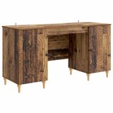 vidaXL Bureau Oud hout 142,5 x 50 x 75 cm Bewerkt hout