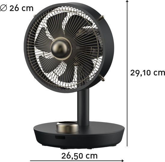 Stylies Cepheus - Tafelventilator - Metaal - 26 cm - 12 Snelheden
