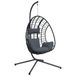 VidaXL Hangstoel met standaard, rattan en staal, antracietkleurig