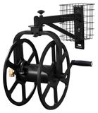 Bobine de tuyau - Noir - Acier - Pour tuyau de 120 pieds - Mur jardin