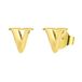 Lucardi Dames Plated oorbellen letter - Oorbellen - Cadeau - Staal - Goudkleurig