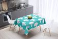 Bonamaison Tafelkleed, Anti-Mold, Sneldrogend, Waterdicht, 100% Polyester Tafellaken, Turkoois, wit, 140 x 140 Cm