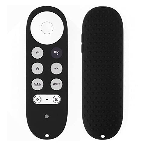 Atyhao Beschermhoes voor Afstandsbediening, Siliconen Hoesje Beschermhoes Geschikt voor Chromecast met Google TV-afstandsbediening(zwart)